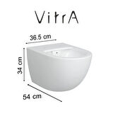Vitra Sento Rim-Ex Beyaz Asma Klozet 7748B003-0559, Vitra Slim Yavaş Kapak 120-003-009