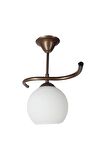 Fuji Bronz Tekli Beyaz Camlı Avize | Kaliteli Modern Metal Avize