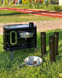 Reyo Genco GK02 Şömineli Fırınlı Kamp Sobası Taşınabilir Çadır Sobası