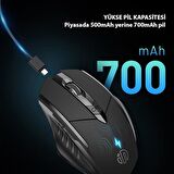 Coofbe 2.4G Şarj Edilebilir 700 mAh Bataryalı 4DPI 2.4G Kablosuz Mouse Windows İos Mac Uyumlu Mouse