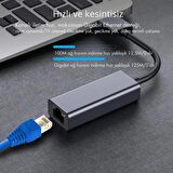 Coofbe Type-C To Ethernet Dönüştürücü RJ45 Dönüştürücü 10/100/1000Mbps Tak Çalıştır Ethernet Adaptör Dönüştürücü