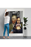 Mona Lisa'yı Rehin Alan Van Gogh Duvar Örtüsü-7761