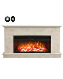 Dlc Large Penida Retro Beton Desen 1800 Watt Bluetooth ve Ses Efektli Dekoratif Elektrikli Şömine
