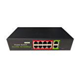 Uranium POE-8002-96W 8 Port 10/100 + 2 Port 10/100 RJ45 Uplink POE Switch