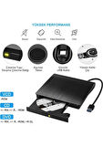 ANAWAY SHOPPİNG Harici USB 3.0 Taşınabilir CD DVD Yazıcı Okuyucu Windows Mac Dizüstü Masaüstü Bilgisayar