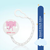 Wee Baby Desenli Emzik Askısı - PEMBE FİL