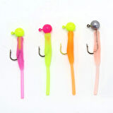 Captain 3521 Mini Worm 4.5cm Jig Headli LRF Silikonu 5'li SET Renk:02