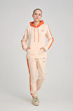 Kadın Iki Iplik Seritli Kapüşonlu Kanguru Cepli Paça Lastikli Yavru Ağzı Eşofman Takımı - 7775
