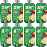 Gerber Organic Yulaflı Elma ve Yaban Mersini Püresi 110g​ x 8 Adet