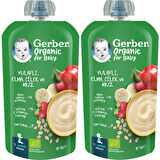 Gerber Organic Yulaflı Elma, Çilek ve Muz Püresi 110g​ x 2 Adet
