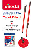 Vileda Spino Ultra Yedek Sap + Başlık + Yedek Paspas Paketi