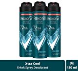 Rexona Men Erkek Sprey Deodorant Xtra Üstün Koruma 150 ml x 3 Adet
