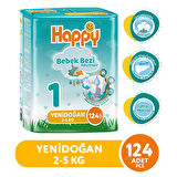 Happy Bebek Bezi Yenidoğan 1 No 62 li x 2 Adet