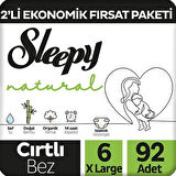 Sleepy Natural Fırsat Paketi Bebek Bezi 6 Numara Xlarge 92 Adet