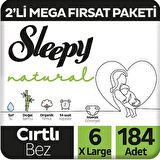 Sleepy Natural Fırsat Paketi Bebek Bezi 6 Numara Xlarge 184 Adet