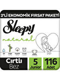 Sleepy Natural Fırsat Paketi Bebek Bezi 5 Numara Junior 116 Adet