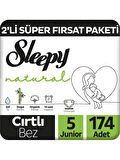 Sleepy Natural Fırsat Paketi Bebek Bezi 5 Numara Junior 174 Adet