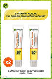 Garnier C Vitamini Uv Korumalı Güneş Kremi Spf50 Işıltılı Doku 40 ml x 2 Adet