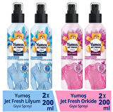 Yumoş Jet Fresh Giysi Spreyi Lilyum 200 ml + Orkide 200 ml x 2 Adet