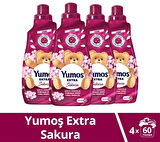 Yumoş Extra Konsantre Çamaşır Yumuşatıcı Sakura 1440 ml x 4 Adet