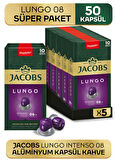 Jacobs Lungo 8 Intenso Nespresso Uyumlu Kapsül Kahve 10 lu x 5 Adet