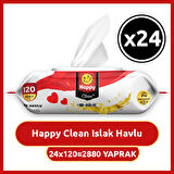 Happy Clean Islak Havlu 120 li x 24 Adet