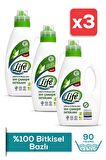 Life by Fakir Bitkisel Bazlı Vegan Çamaşır Deterjanı 1500 ml x 3 Adet