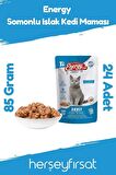 Energy Somonlu Etli Kedi Maması Jöleli 85 gr x 12 Adet
