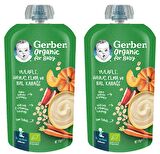 Gerber Organik Yulaflı Elma, Havuç ve Balkabaklı Püre 110g x 2 Adet