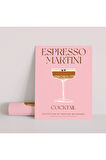 Dekoratif Çerçevesiz Poster Minimalist Espresso Martini Kokteyl İllüstrasyonu