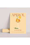 Dekoratif Çerçevesiz Poster Minimalist Aperol Kokteyl İllüstrasyonu