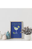 Dekoratif Çerçevesiz Poster Minimalist Daiquiri Kokteyl İllüstrasyonu