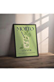 Dekoratif Çerçevesiz Poster Minimalist Mojito İllüstrasyonu
