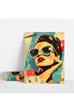 Dekoratif Çerçevesiz Poster Pop Art Kadın Çerçevesiz Tablo