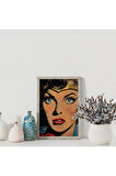 Dekoratif Çerçevesiz Poster Pop Art Taçlı Kadın Çerçevesiz Tablo