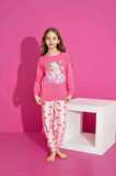 Kız Çocuk Desenli Uzun Kollu Pijama Takımı