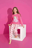 Kız Çocuk Desenli Uzun Kollu Pijama Takımı