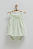 Kız Bebek 2'li Jile Yeşil Askılı Şortlu