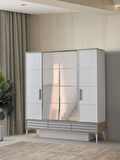 Asil 4 Kapaklı Aynalı Elbise Dolabı Gardrop 180x51x200cm