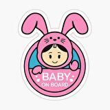 Arabada bebek var Baby On Board Sticker Yapıştırma 19CM md8