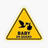 Arabada Bebek Var Sticker oto Yapıştırma Etiket 18cm MD10