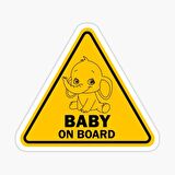 Arabada Bebek Var Sticker oto Yapıştırma Etiket 18cm MD14