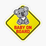 Arabada Bebek Var Sticker oto Yapıştırma Etiket 18cm MD18