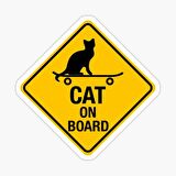 Arabada Kedi var Cats On Board Sticker Yapıştırma 19CM md13