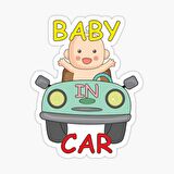 Baby in Board Arabada Bebek Var Sticker Yapıştırma 18cm mm1