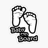 Uyarı Arabada Bebek Var Sticker oto Etiket 18cm MD4