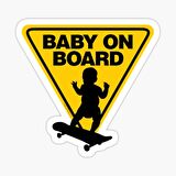 Uyarı Arabada Bebek Var Sticker oto Etiket 18cm MD15