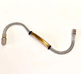Silver Renk İnce Kordon Çelik Erkek Bileklik 22 cm