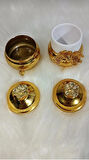 Dumans home Kahve Fincan Ve Lokumluk Gold  6li takım Metal Porselen 