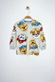 Paw Patrol Baskılı %100 Pamuk Uzun Kollu Erkek Bej Pijama Takımı (3,4,5,6,7,8 Yaş)